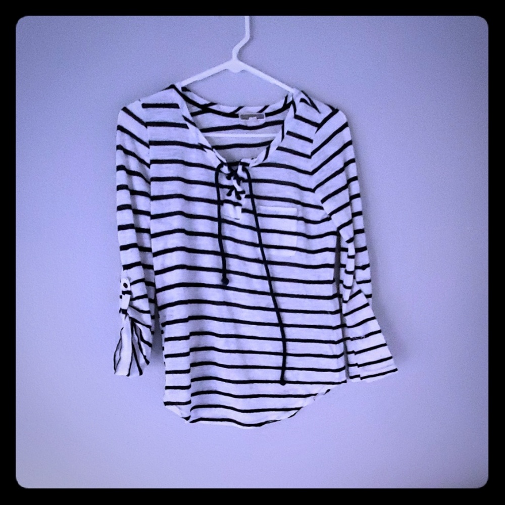 Black and white long sleeve